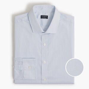 New JCREW Size XL Slim Performance Dress Shirt in White Pale Seascope $98 BW401